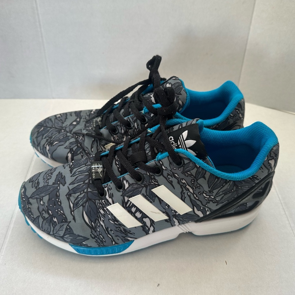 Adidas Kids Sneakers - Black and White with Blue Accents